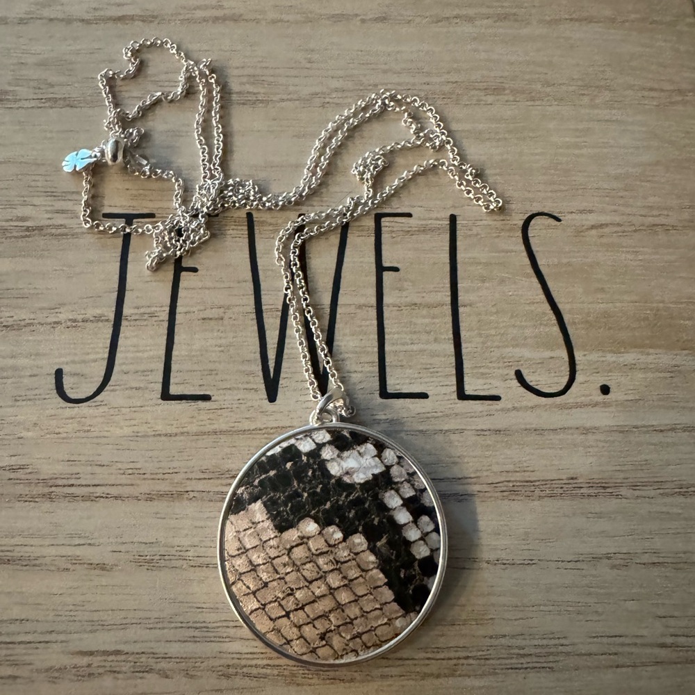 Lucky Brand Silver Snakeskin Necklace